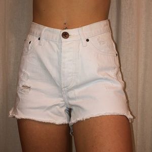 White jean shorts